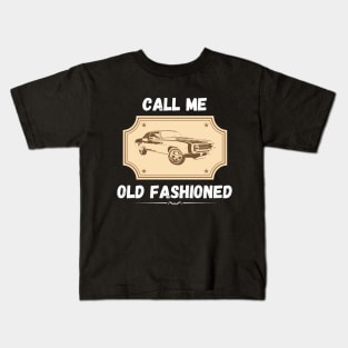 Call Me Old Fashioned Vintage Car. (White) Kids T-Shirt